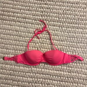 Victoria’s Secret Hot Pink Strapless Bandeau Bikini Top (32DD)